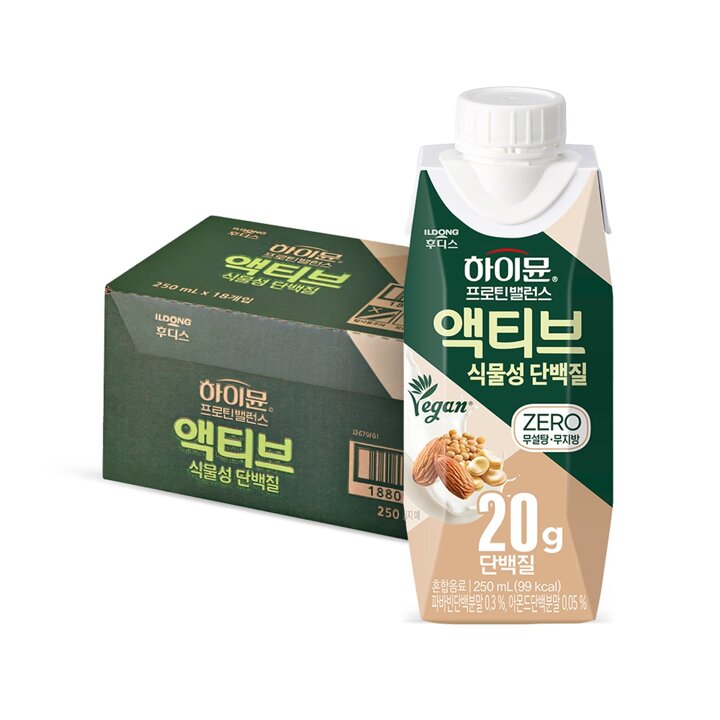 [S] 하이뮨 프로틴 밸런스 액티브 식물성(250mlx18입) 1박스
