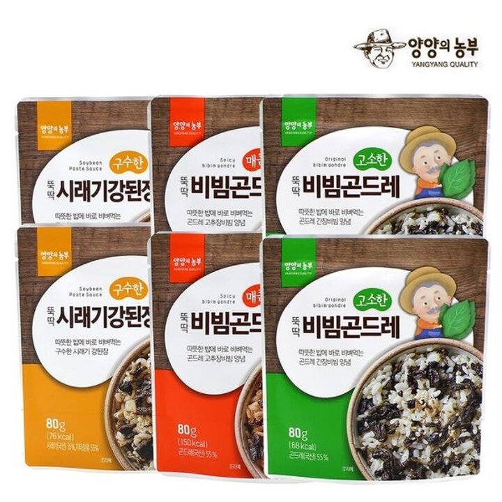 양양의농부 간편 뚝딱 비빔나물 3종 80gx6팩(각2팩씩)[35276784]