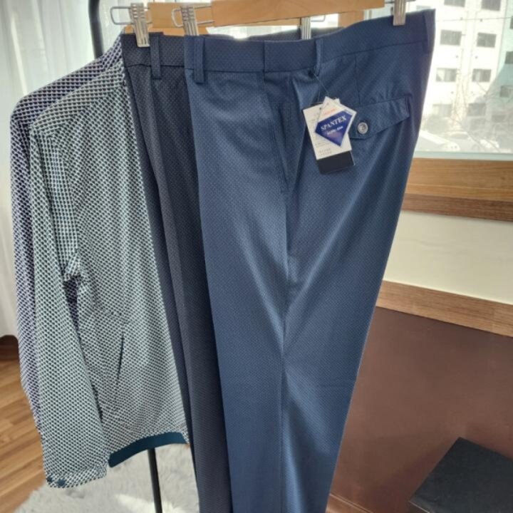 중년 남성 아이스원단 봄가을 골프바지