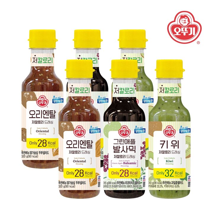 [오뚜기] 저칼로리 드레싱 오리엔탈 2개+그린애플발사믹 2개+키위 2개