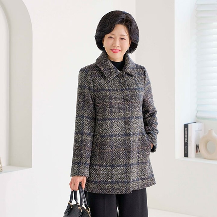 [엄마옷 로즈맘] 마래체크울반자켓