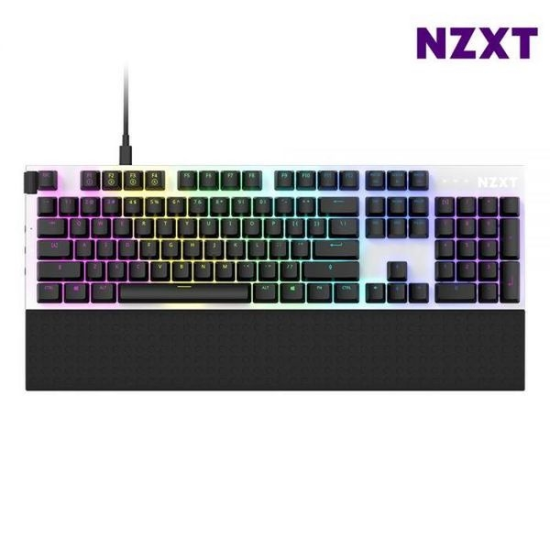 [하프클럽/셀러허브 가전]NZXT 유선 게이밍 기계식 키보드 LED 투과 키캡 화이트 선물
