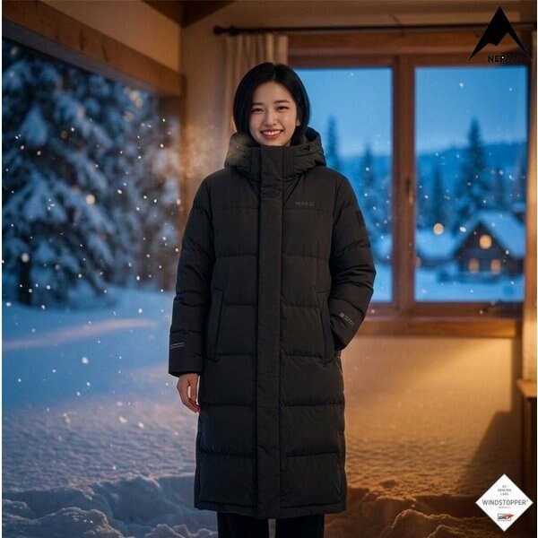 (정상가 429,000원)역시즌특가 공용 업사이폰 윈드스토퍼 구스 롱다운 벤치파카 7KF2020