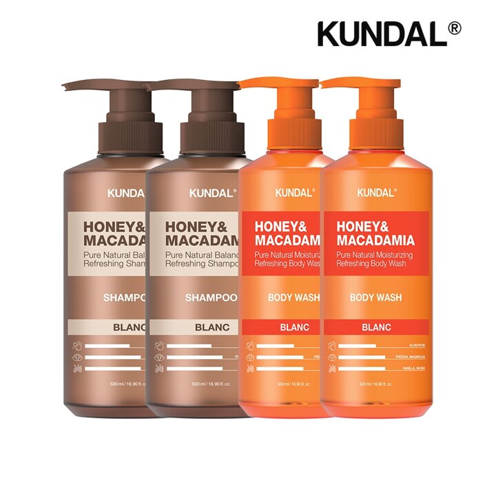 쿤달 네이처 샴푸 블랑 500ml x2개+바디워시 블랑 500ml x2개