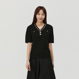 [PAT] 5부 단추 브이넥 스웨터_1L43201