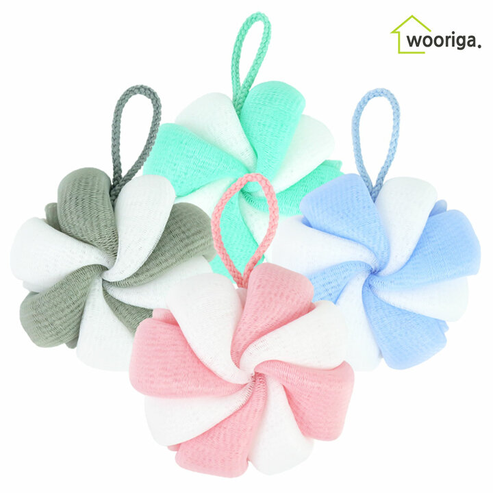투톤 펌킨샤워볼 60g x 4입 샤워타올 타월