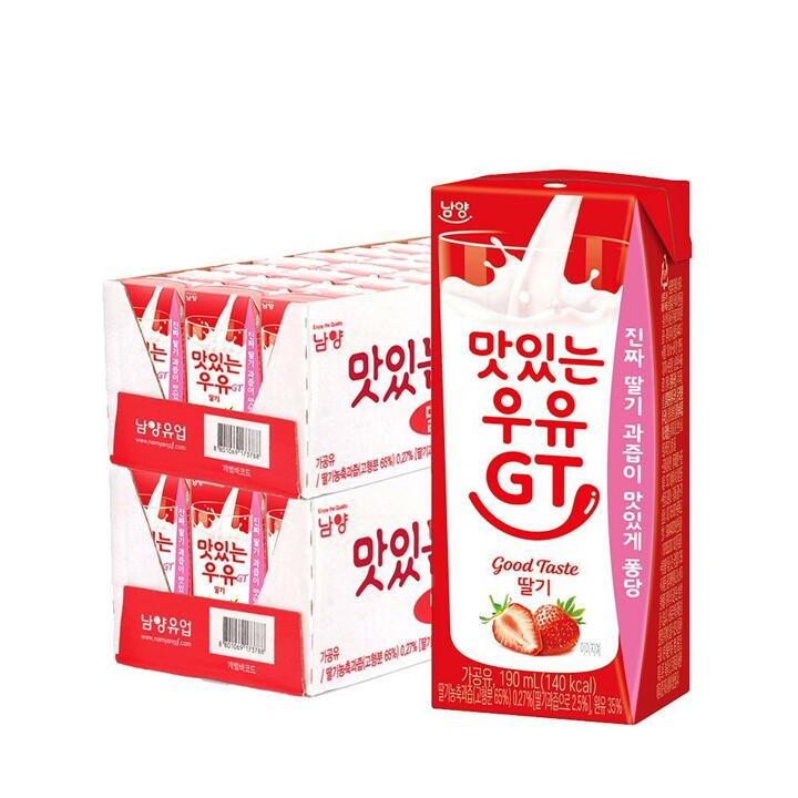 남양 맛있는우유GT 딸기 190ml 48팩 멸균우유