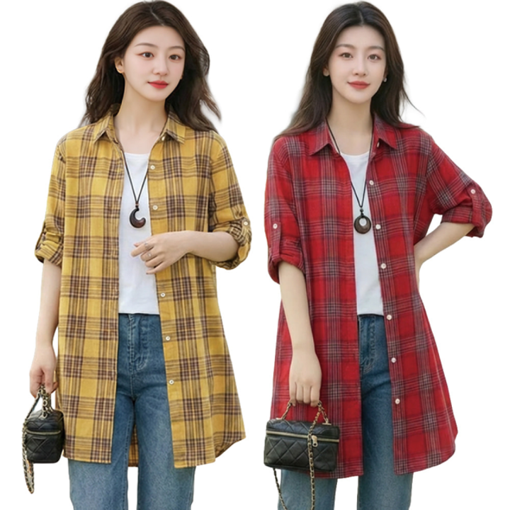 러슈 롤업 롱셔츠 2종