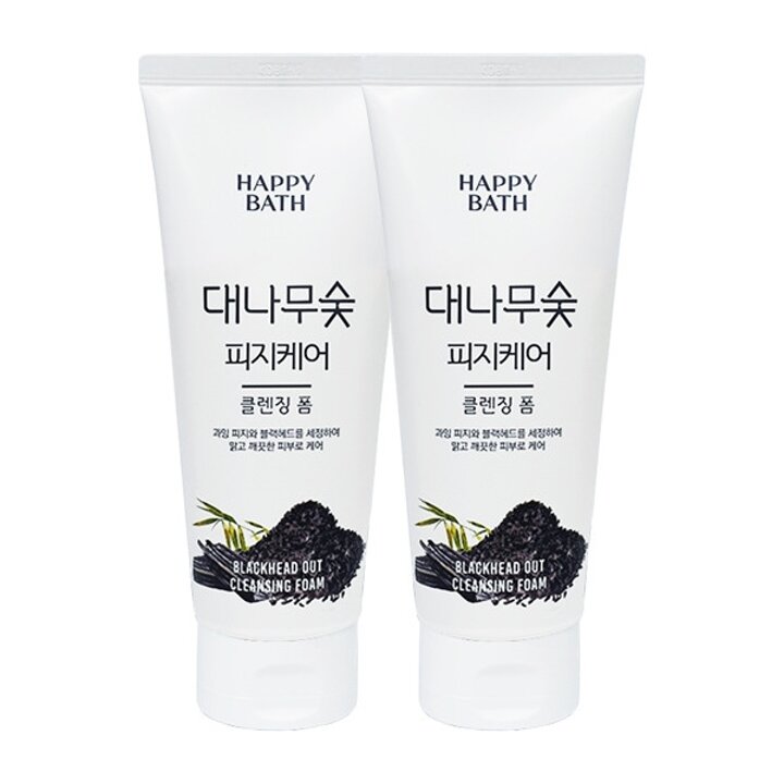 해피바스 대나무숯 피지흡착 클렌징폼 200g x2