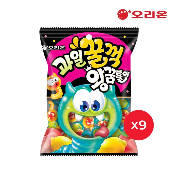 오리온 과일꿀꺽 왕꿈틀이 75g (1P) x 9개