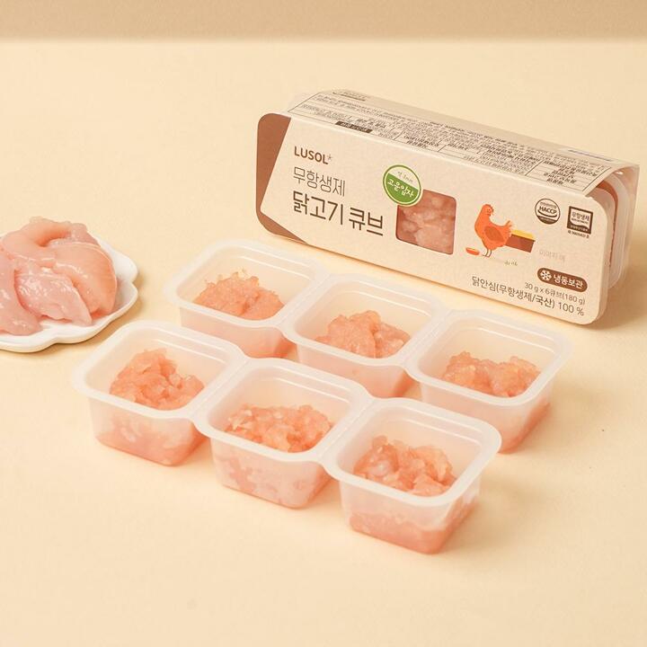 [G][루솔] 무항생제 닭안심 다짐육 큐브 1팩 (180g)