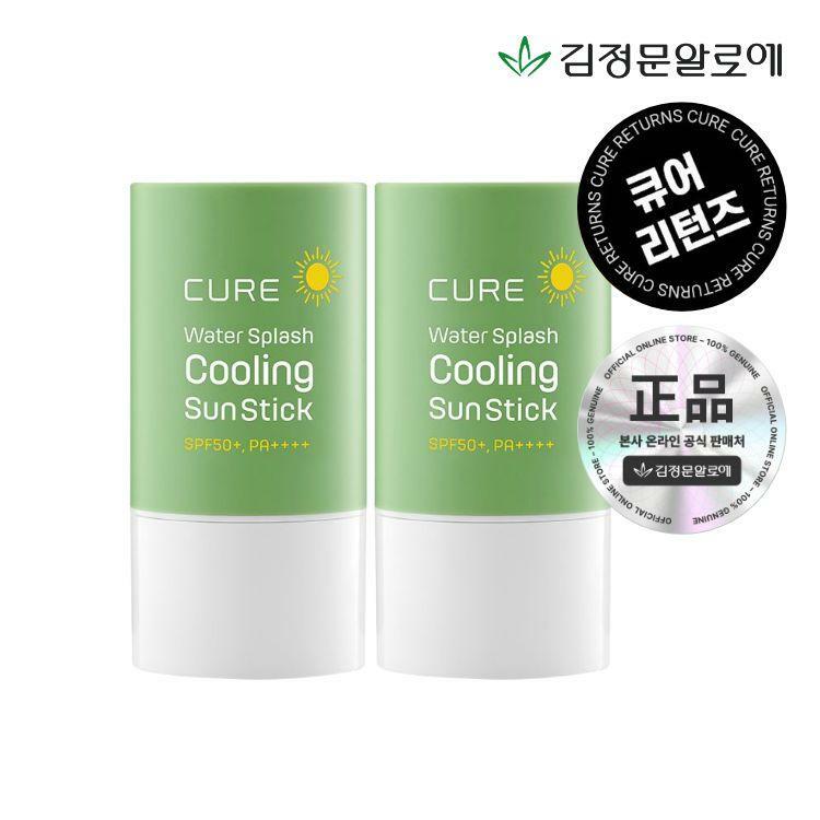 [김정문알로에][1+1]큐어 라센스로에 워터 쿨링 선스틱 23g (총 2개)
