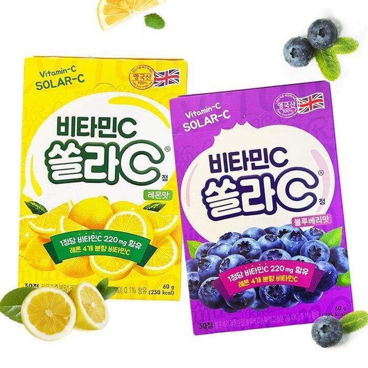 고려은단 쏠라C 30정 5개 레몬맛 블루베리맛 비타민C 어린이간식 G (29420983)