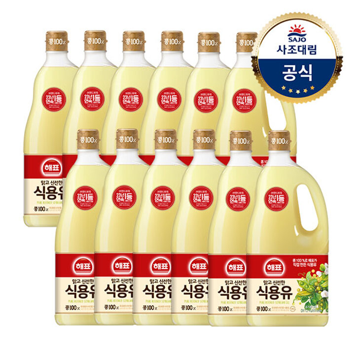 사조대림ㅣ해표 콩기름 1.8L x12병