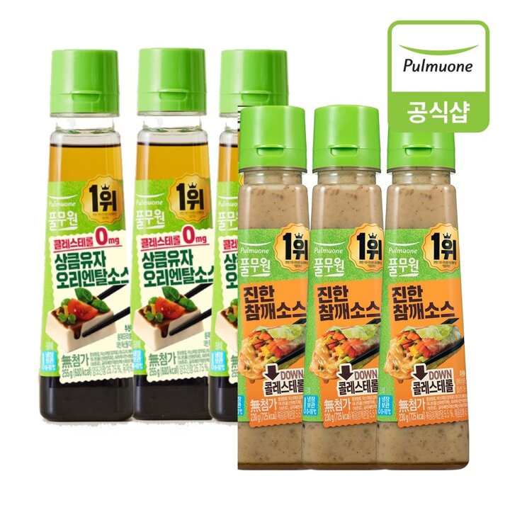 [풀무원] 상큼유자 오리엔탈 소스 3개 +진한참깨 소스 3개
