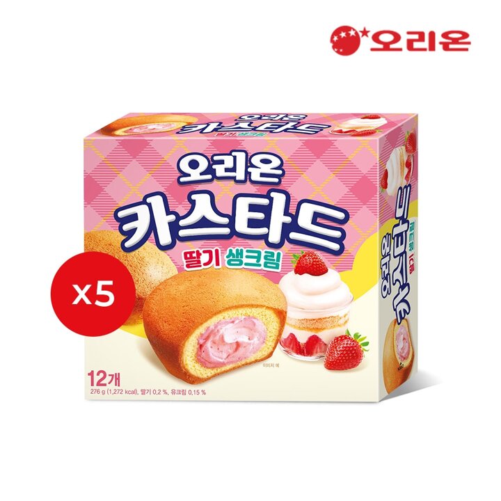 오리온 카스타드 딸기생크림12p(276g) x 5개
