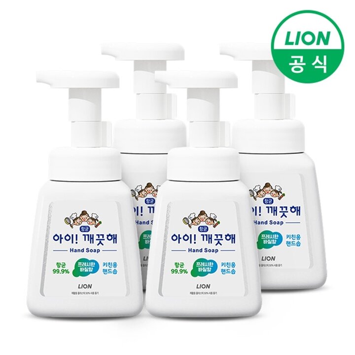 아이깨끗해 주방용 핸드워시 키친 바질향 250ml 용기 4개