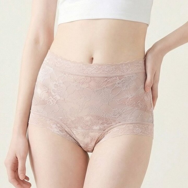 미미캐츠 뱃살 보정 X서포트 하이웨스트 레이스 여성 보정팬티 1매 P-03058