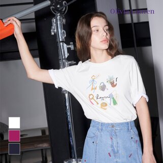 [올리비아로렌] 보니룸 콜라보 티셔츠_VOCAS5M4381
