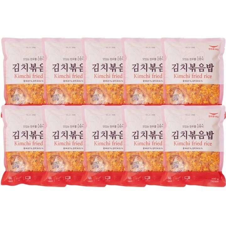 한우물김치볶음밥300gx10개냉동간편식즉석밥