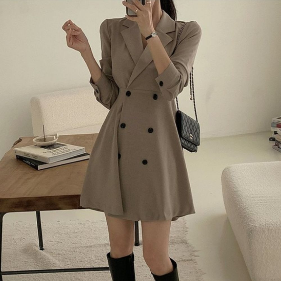 트렌치 클래식 더블 원피스 모던