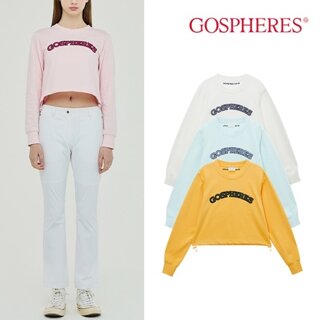 고스피어 GOSPHERES WOMAN ARCH LOGO CROP SWEATSHIRTS-PW3UMT10