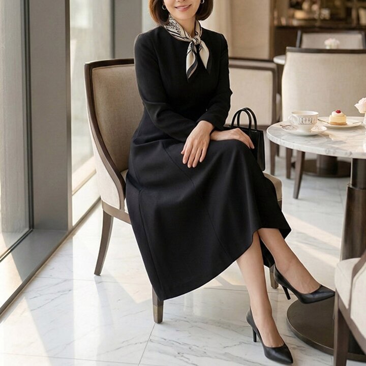 [엄마옷 로즈맘] 미델라운드롱원피스