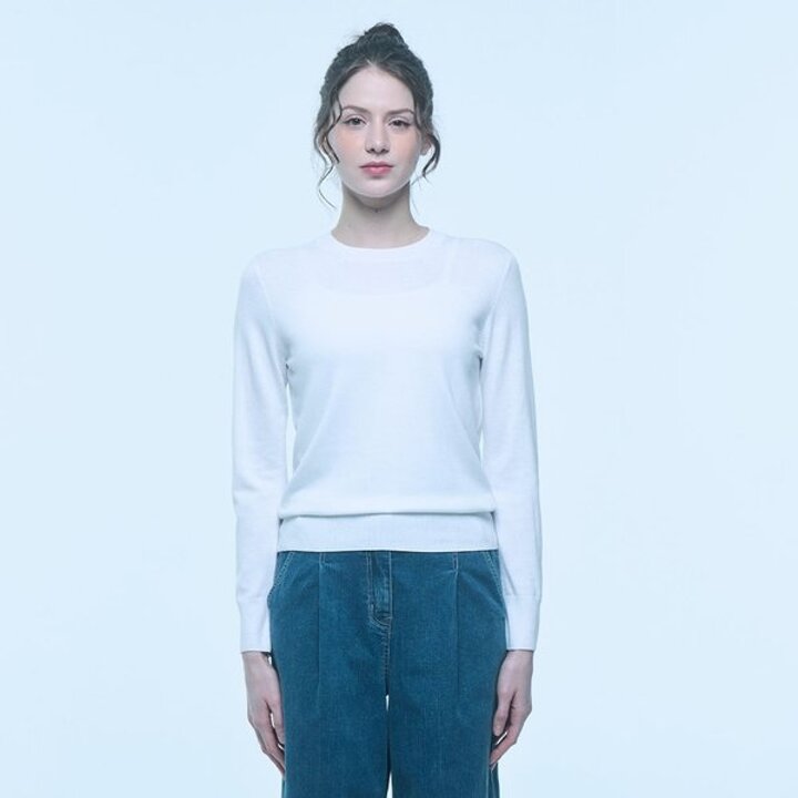 (신세계센텀점)캐시미어 블렌디드 비키 풀오버 (ZFKKCN10BN-WHITE)