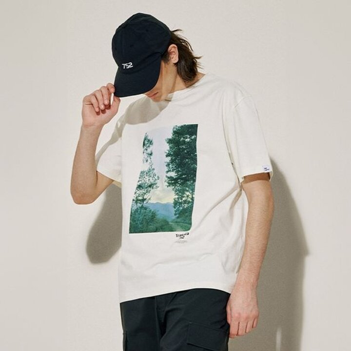 [하프클럽/트렉스타]752 그린 남성 티셔츠 L 그레이 SM TS83811