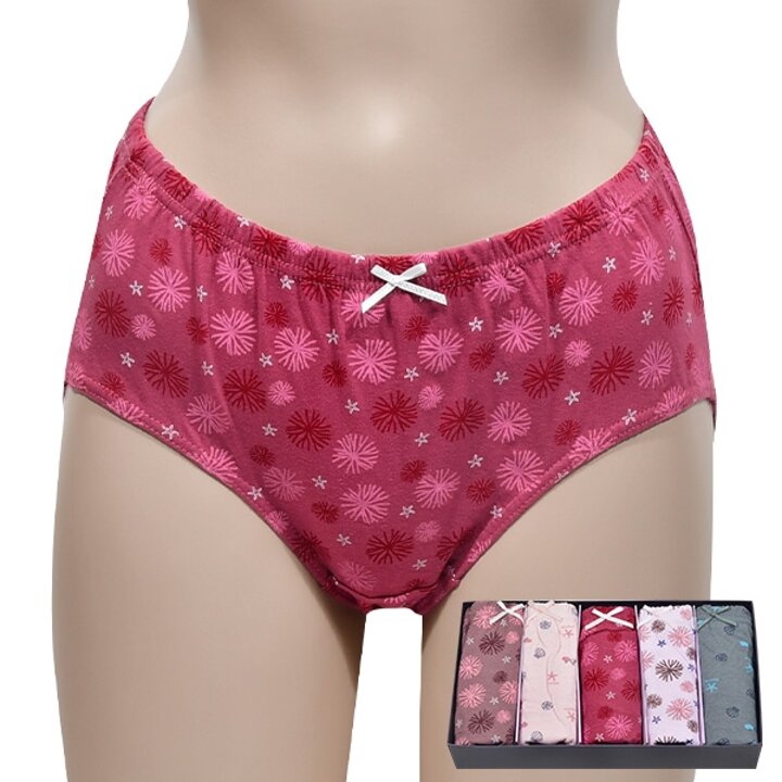 프리미엄 실켓면 소프트한 터치감 여성 맥시 팬티 5매입0011aj