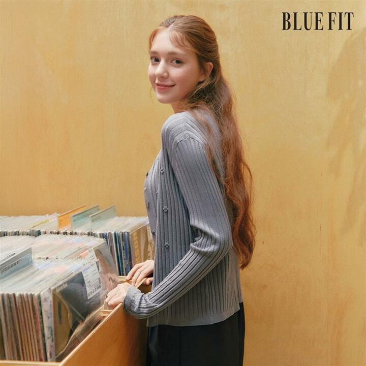 [론칭가 69,900원→2만원↓] 블루핏 플라워 리브 가디건 (Atelier Line)