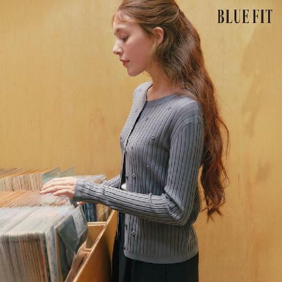[론칭가 69,900원→2만원↓] 블루핏 플라워 리브 가디건 (Atelier Line)