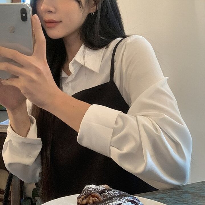 (신세계센텀점)[레이어드룩/고급미] 콜리드 투톤 쉬폰 레이어드 뷔스티에 P000CSBT