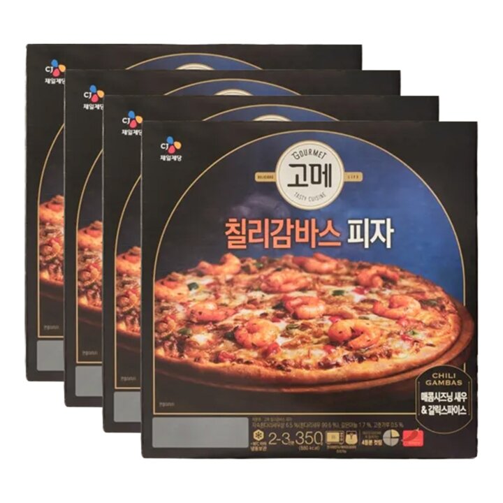 CJ 고메 칠리감바스피자 350g x4개