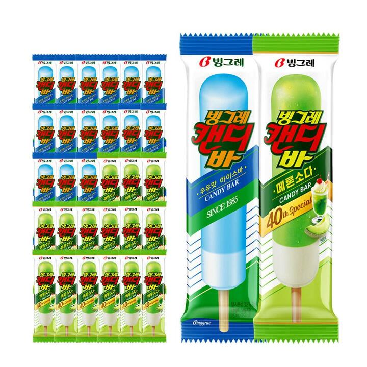 빙그레 캔디바 15개 + 캔디바 메론소다 15개 (총 30개) 바 아이스크림