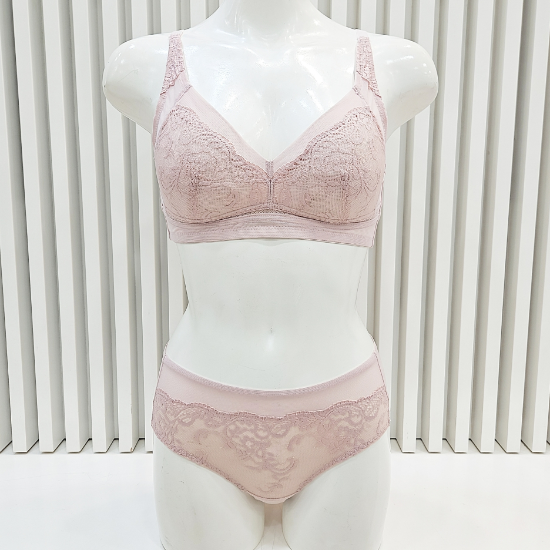 -사은픔증정- 부직포 노와이어 브라 레이스팬티 세트 BR6824,BP6824PUS