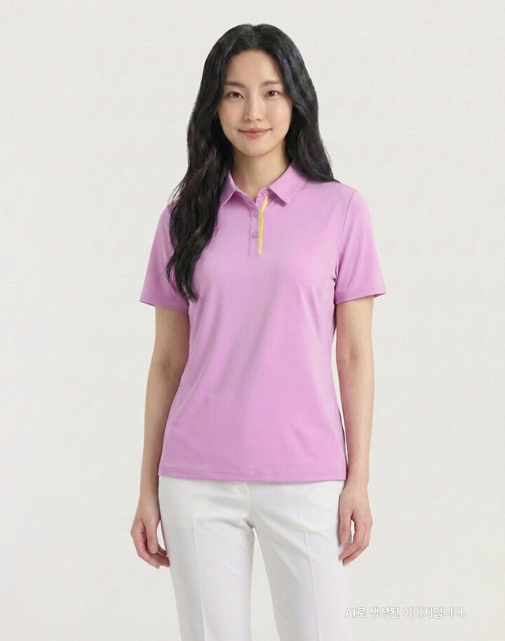 배색 포인트 카라 골프 티셔츠CLCMTS907