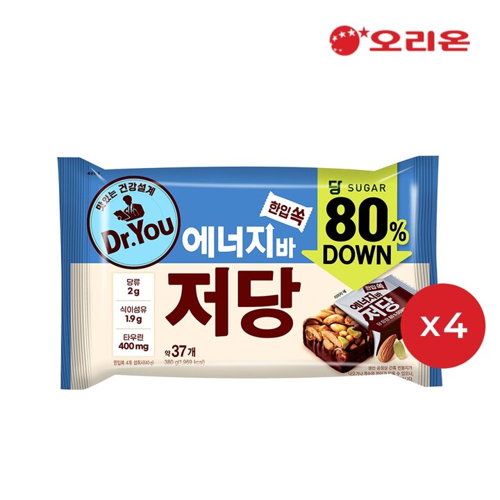 오리온 에너지바 저당 한입쏙 38p (380g) x 4개