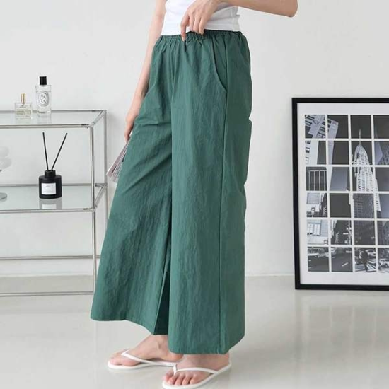 썸머룩 코디 필수템 루즈핏 롱 와이드 밴딩 팬츠 데일리팬츠