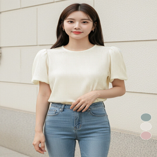 ATMARK 와플숏퍼프티셔츠AA63TS003G