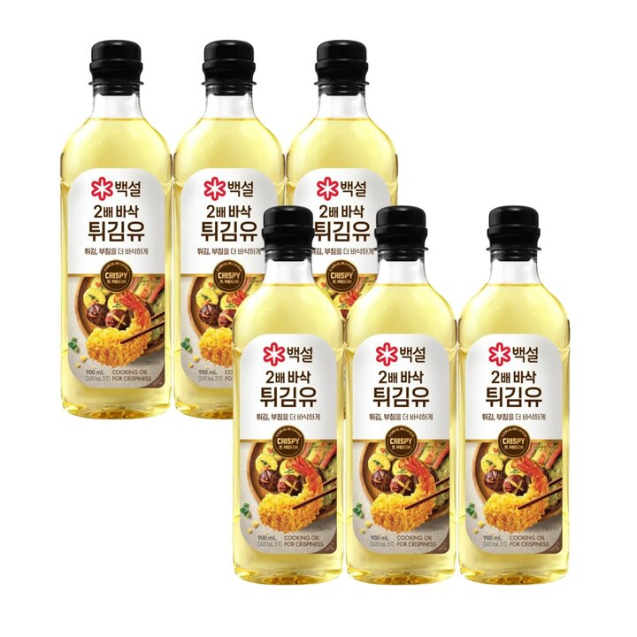CJ 백설 2배 바삭 튀김유 900ml x6개