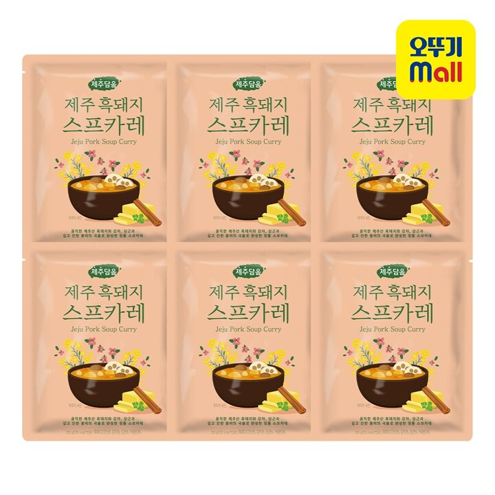 [본사직영] 오뚜기 제주담음 제주흑돼지 스프카레 250g 6개