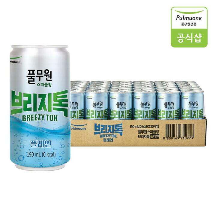 풀무원 탄산수 브리지톡 캔 190ml X 30개(플레인)
