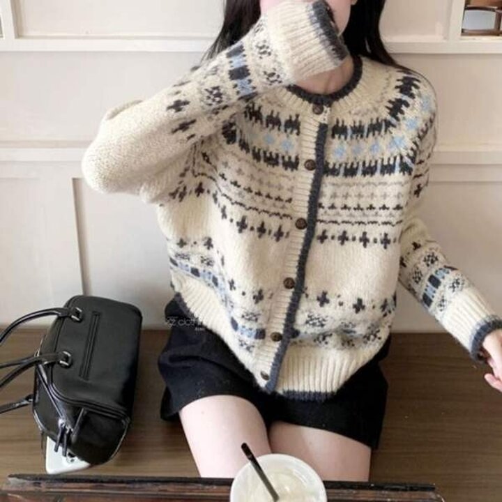 밀크웨이 부드러운 예쁜패턴 가디건