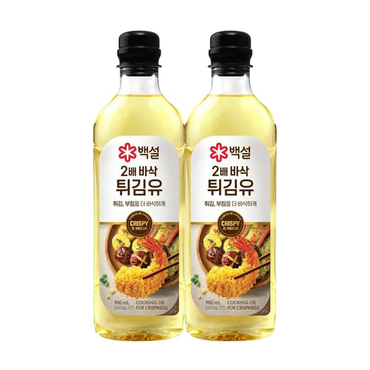 CJ 백설 2배 바삭 튀김유 900ml x2개