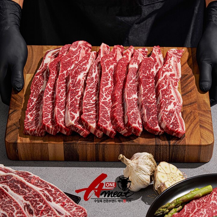[에이원미트][냉동]기름 손질 완벽 미국산 LA꽃갈비 1팩 (900g)/초이스등급