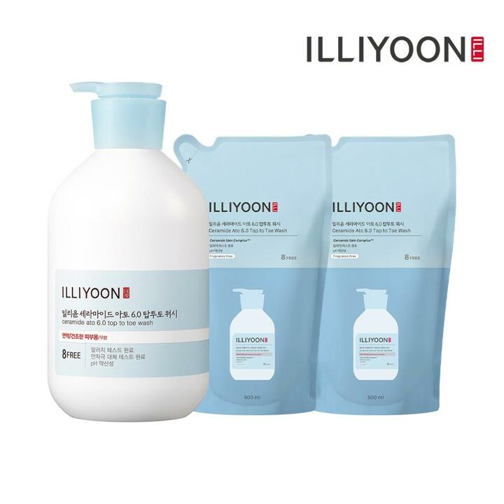 일리윤 세라마이드아토6.0탑투토워시 1000ML+리필 500ML 2입