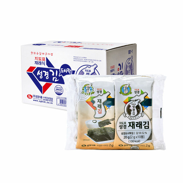 [G][성경김본사] 지도표성경김 미니 재래 도시락김 2g 10봉x24개 (총 240봉)