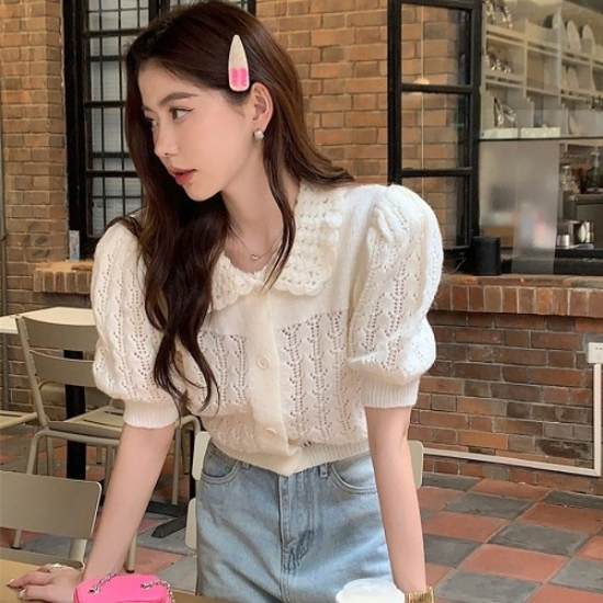 퍼프 카라 니트가디건19873625667501