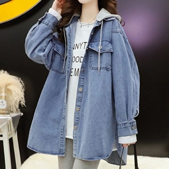 여성 후드 탈부착 데님 점퍼 간절기 봄 가을 아우터20300115667501